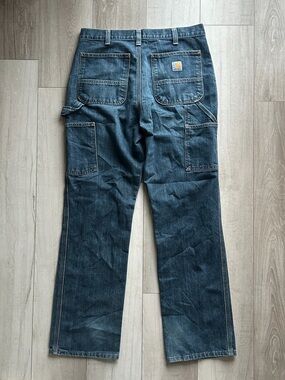 Carhartt Men's Blue Relaxed Carpenter Jeans with Utility Pockets Size 32x32
